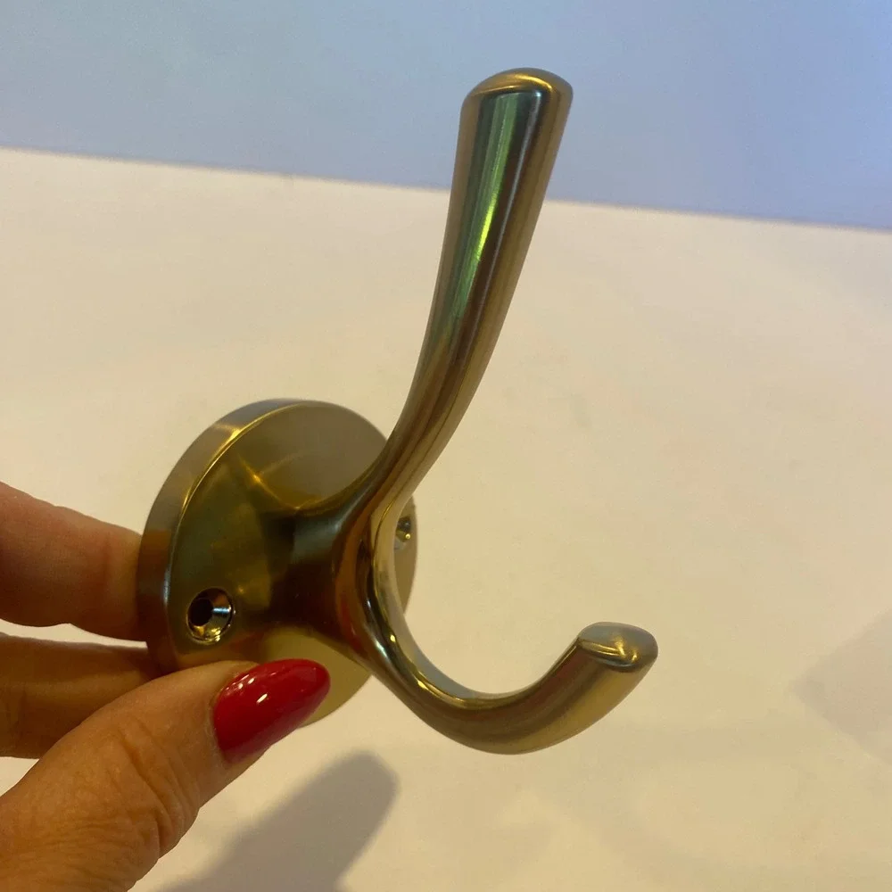 Tunny Brass Wall Hooks New Brass Double Coat Hat Hook Set of 5 Hardware